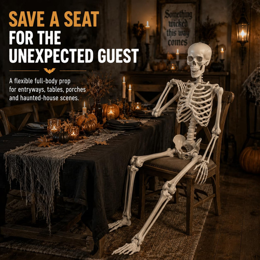 Life Size Posable Full Body Skeleton with Movable Joints and Hanging Loop J784983