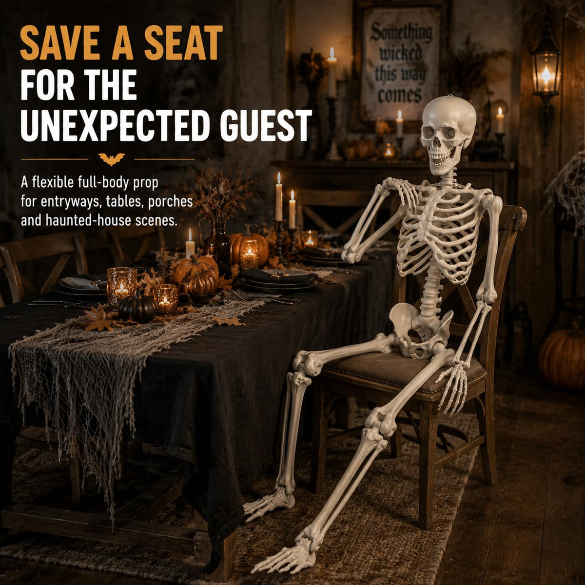 Life Size Posable Full Body Skeleton with Movable Joints and Hanging Loop J784983