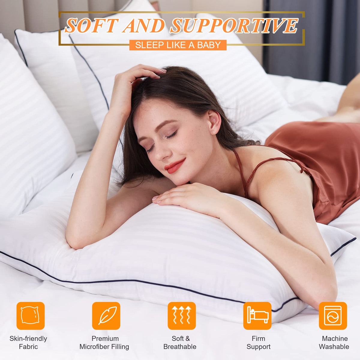 King Size Bed Pillows Set of 2 E703