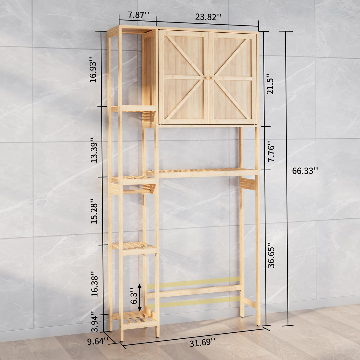 Bamboo Over-the-Toilet Storage Cabinet with Shelves A739