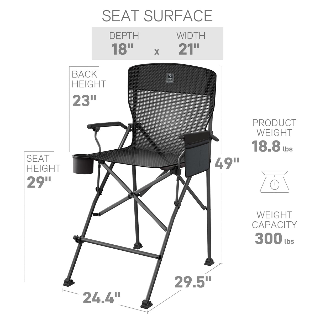 Tall Foldable Camping Chair J10374