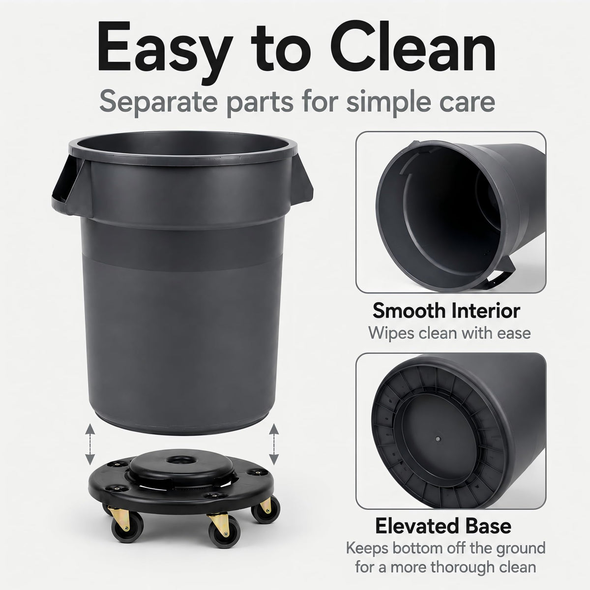 32 Gallon Trash Can with Wheels and Lid, 2 Pack J908