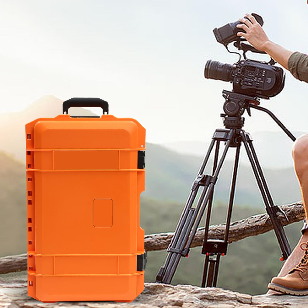 22" Rolling Waterproof Hard Camera Case with Customizable Foam R755846