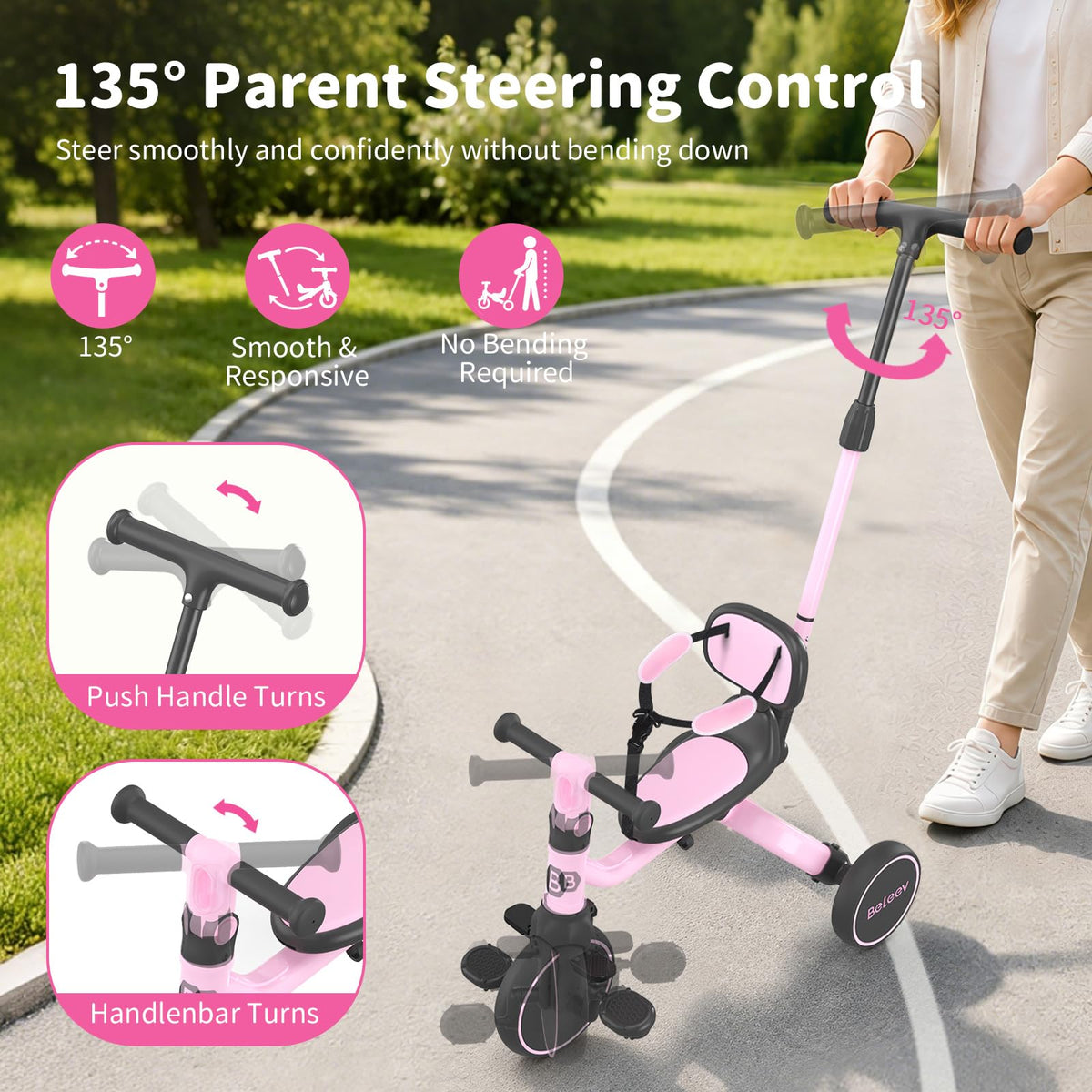 5 in 1 Toddler Tricycle & Balance Bike L6838