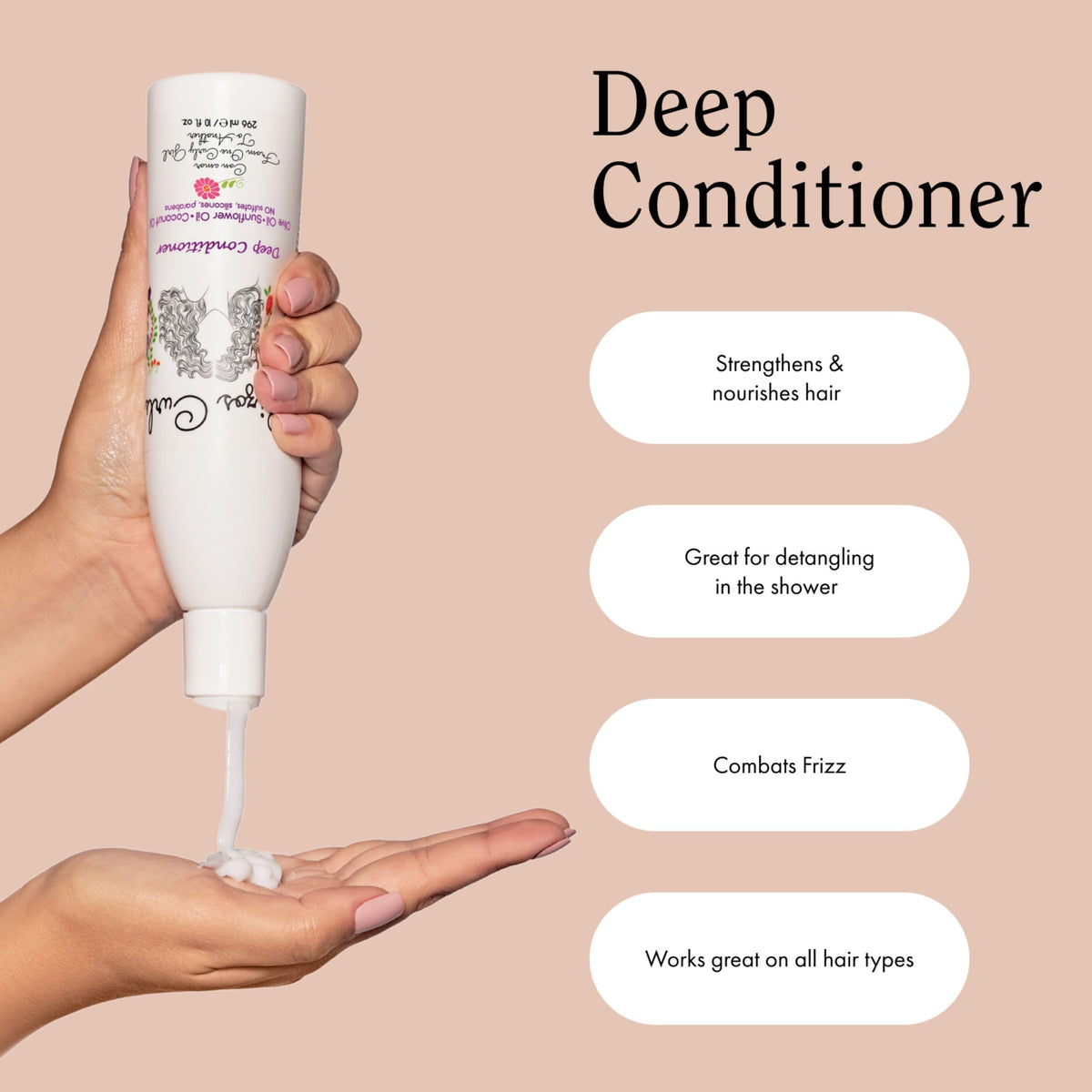 Deep Conditioner with Coconut Oil, Sunflower Oil & Shea Butter, 10 oz O183