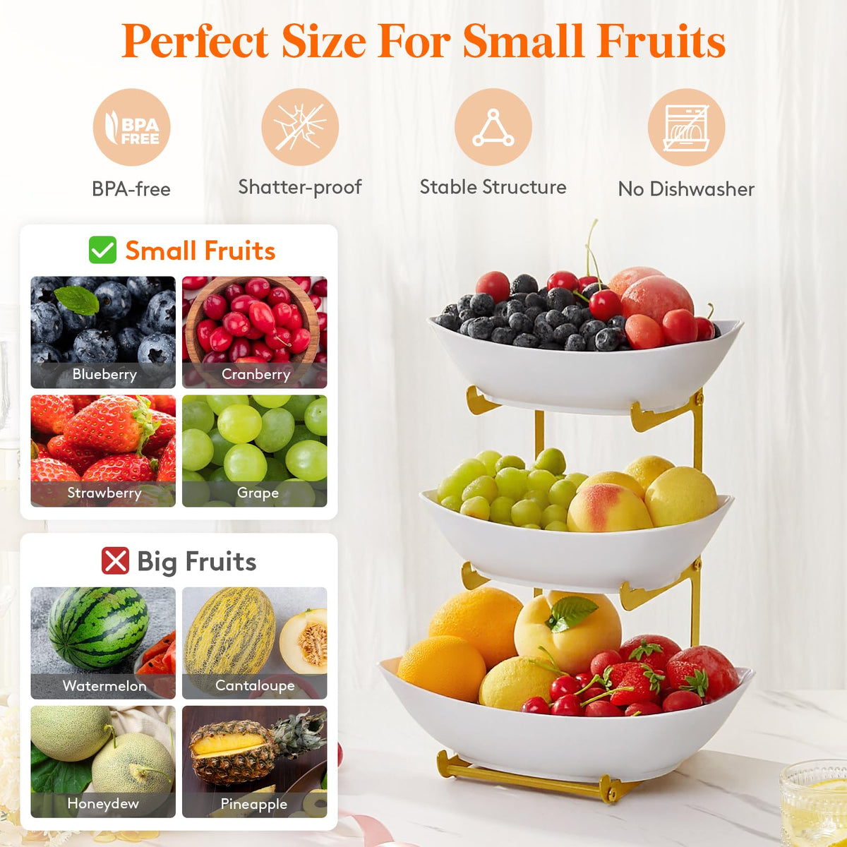 3 Tier Plastic Fruit Bowl Z640096