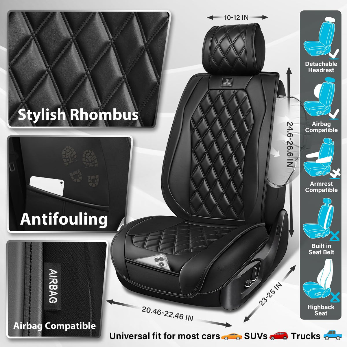 Nappa Leather Car Seat Covers Full Set Z31258