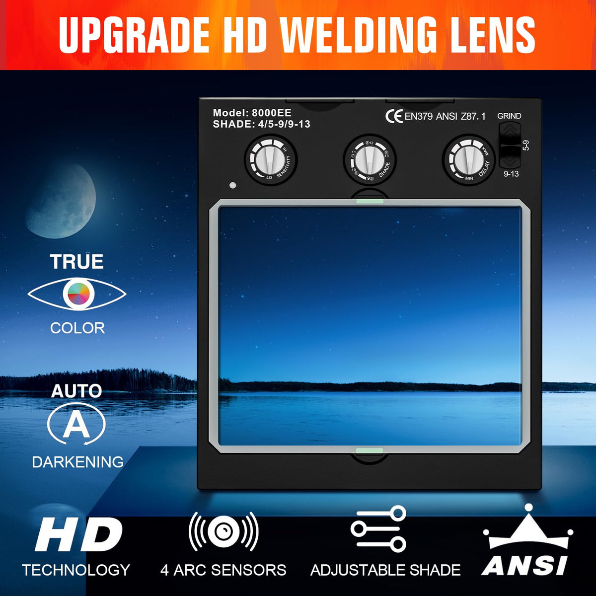 Auto Darkening True Color Welding Lens E959