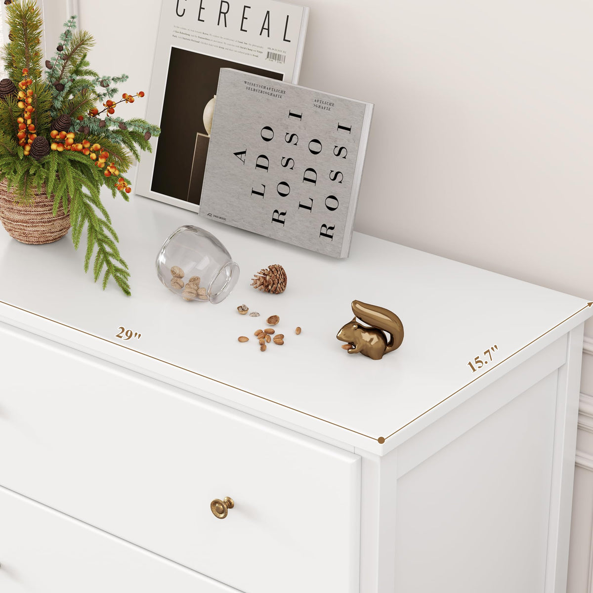 White 4 Drawer Wood Dresser Z7114