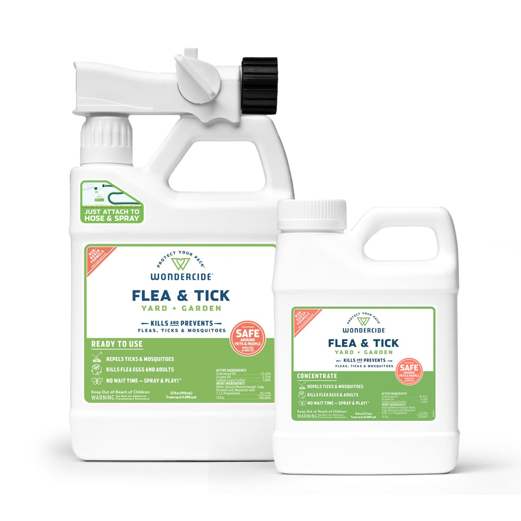 Flea, Tick, and Mosquito Yard Spray Refill Starter Kit 32 oz Ready to Use and 16 oz Concentrate U126