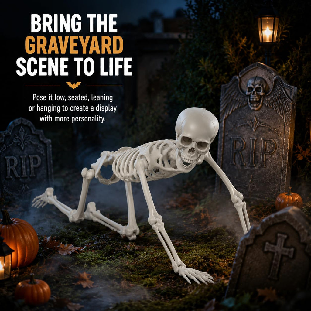 Life Size Posable Full Body Skeleton with Movable Joints and Hanging Loop J784983