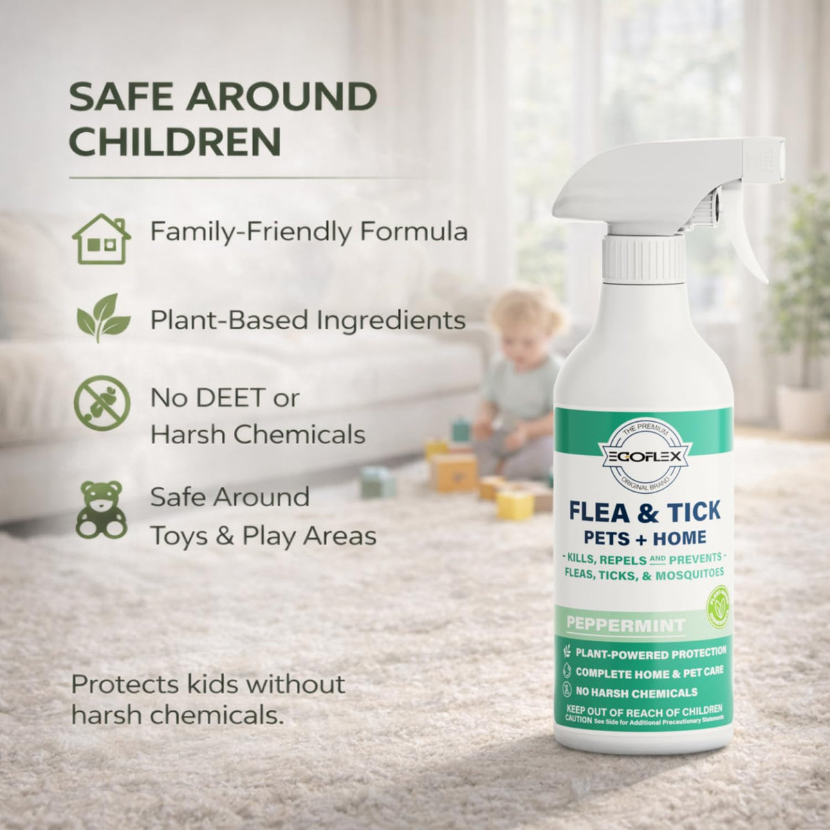Plant-Based Flea Spray with Peppermint Scent 16oz W40996