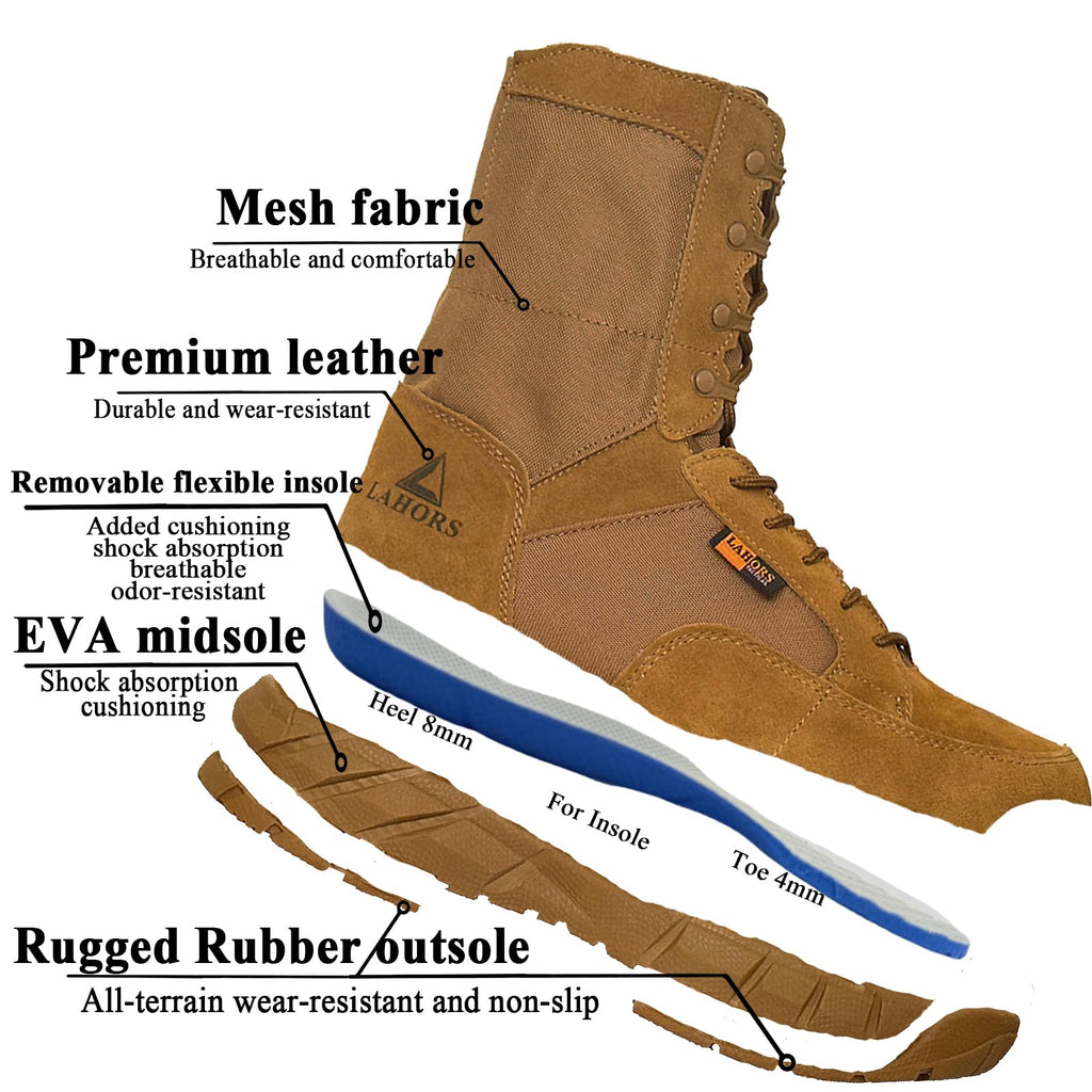 Coyote Brown Lace Up Tactical Boots P2130