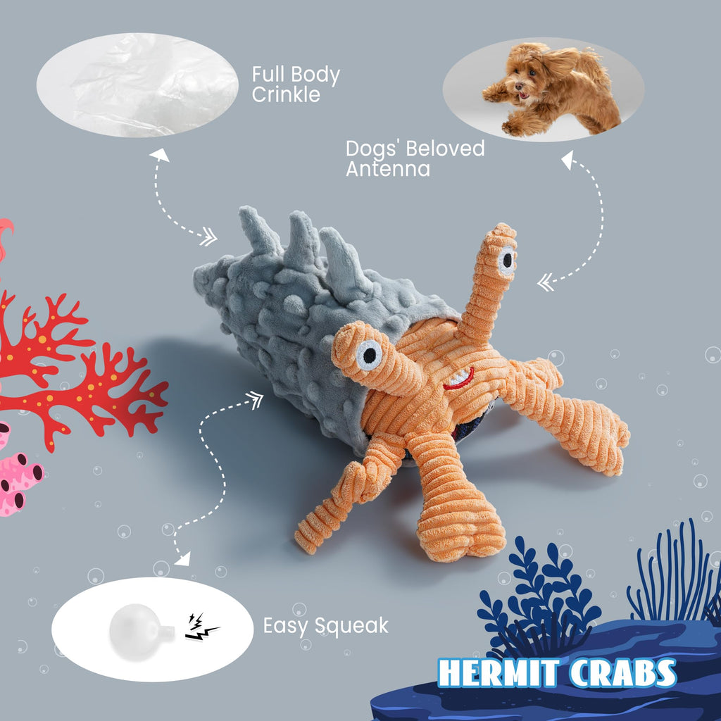 Crinkle Squeaky Octopus Dog Toy P3488