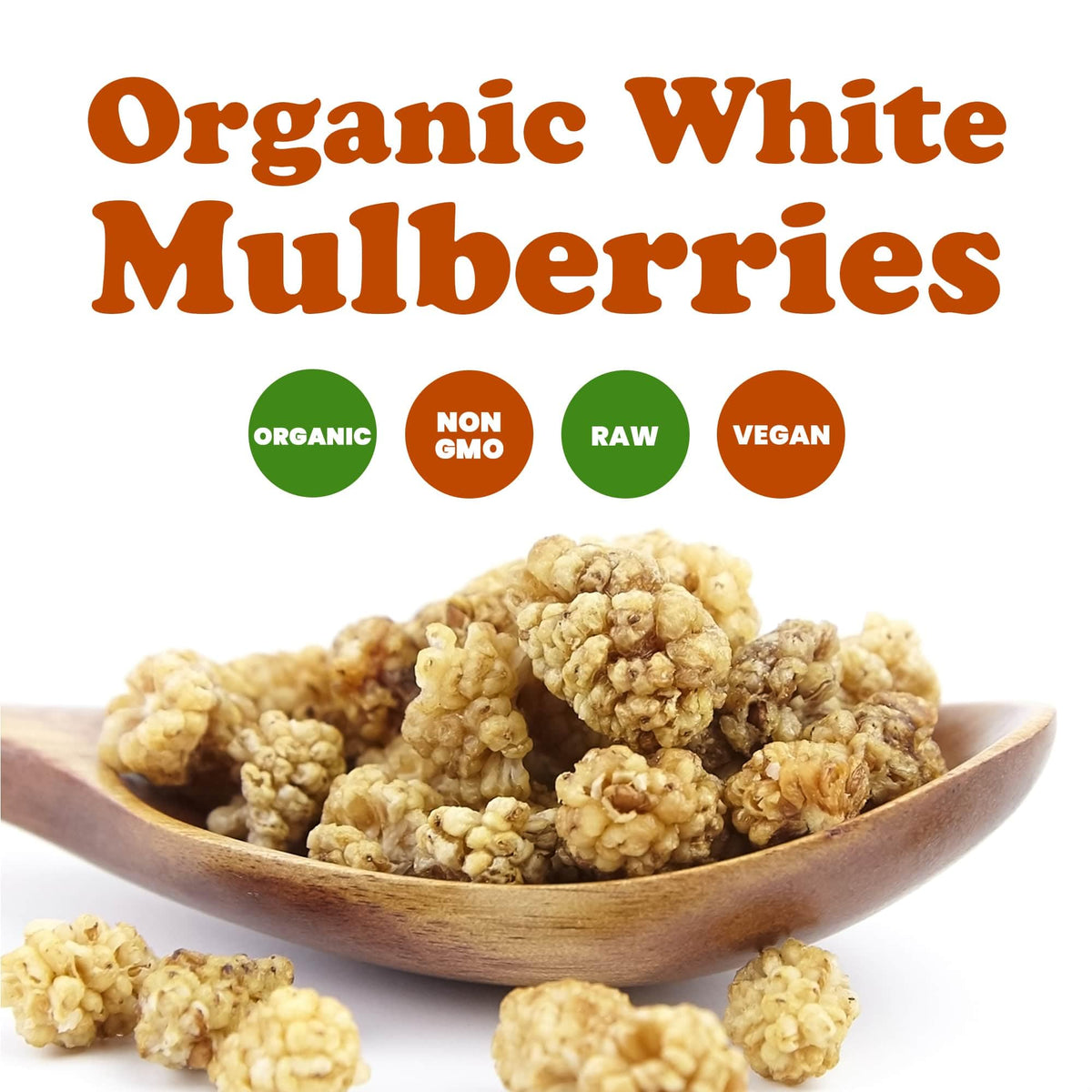 Organic Dried White Mulberries 8 Ounces T93889