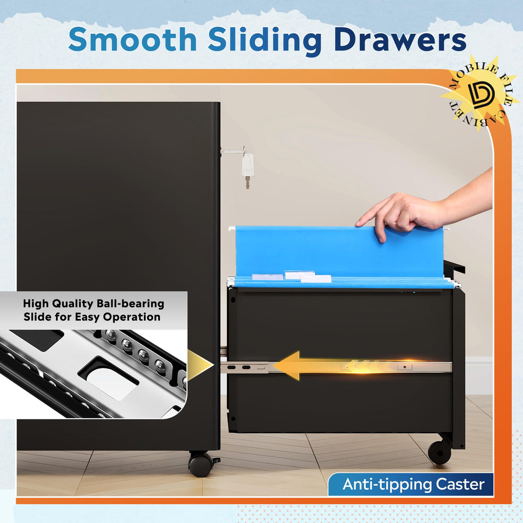 2 Drawer Metal File Cabinet with Lock M5411
