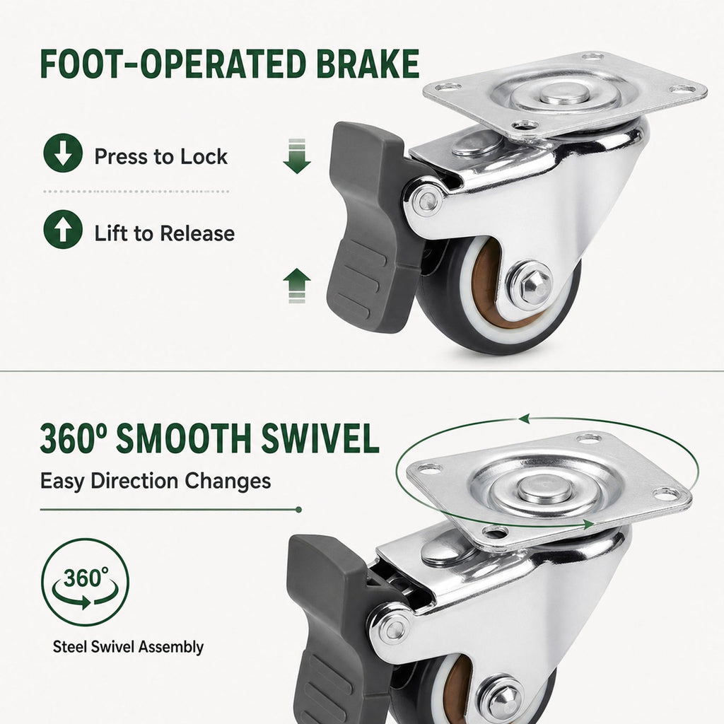 1 Inch Caster Wheels Set of 4 G7929