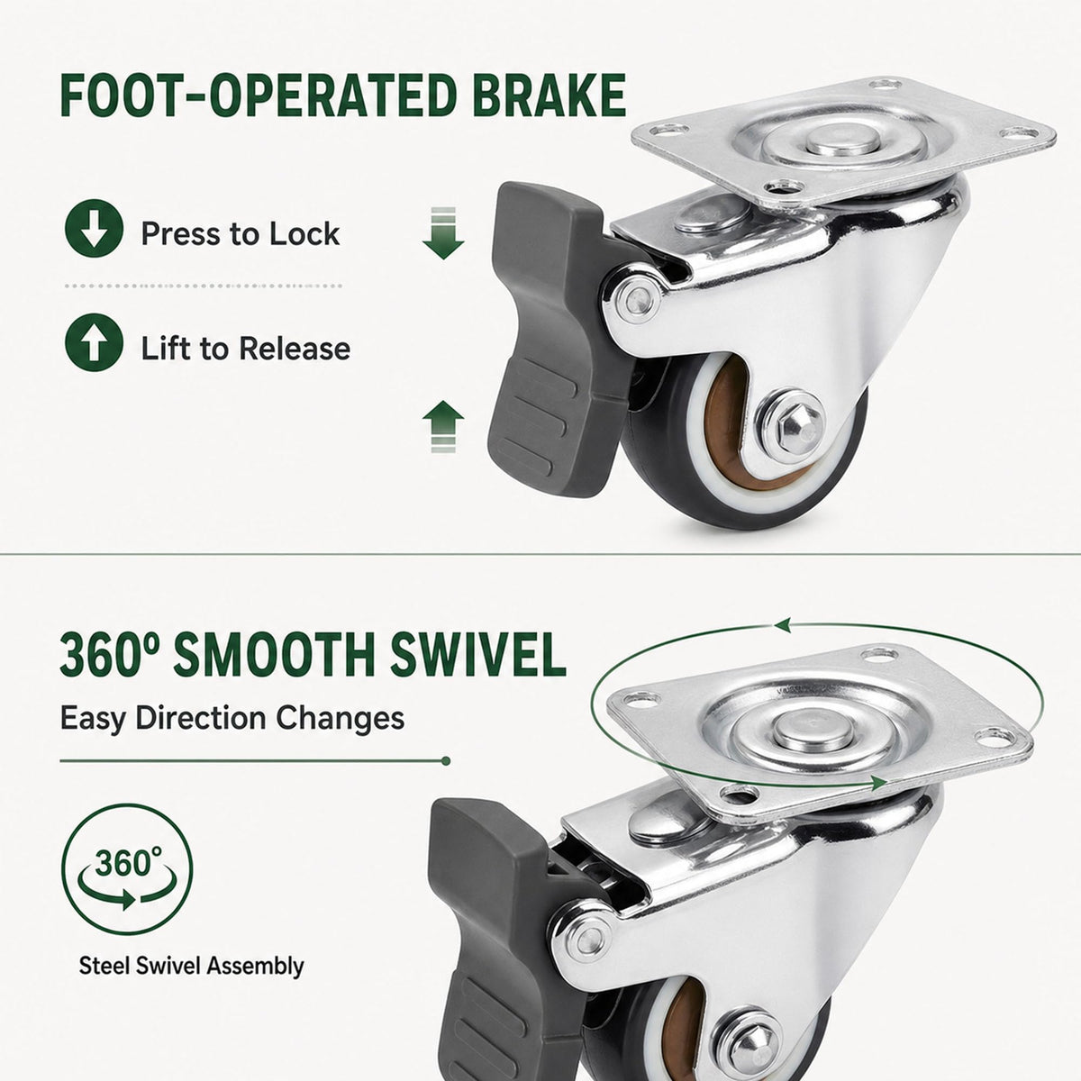 1 Inch Caster Wheels Set of 4 G7929