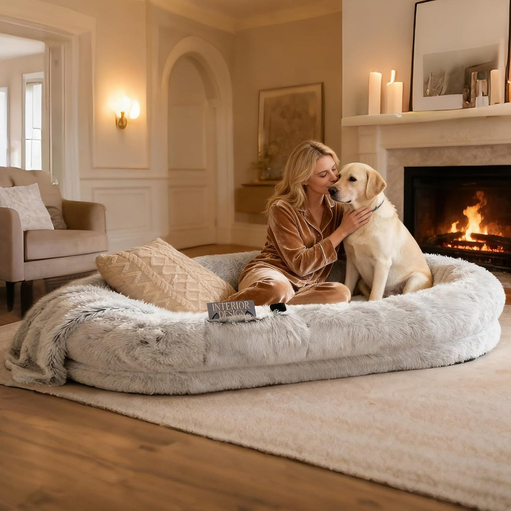 Grey Human Dog Bed 71''x45''x12'' S9811