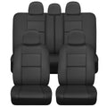 Faux Leather Car Seat Cover Full Set Black Y193