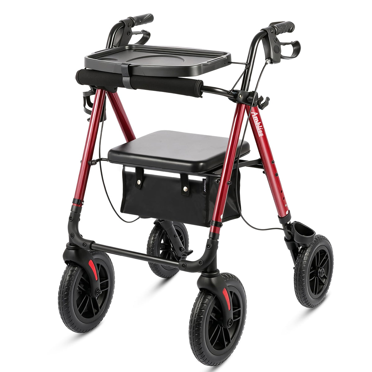 Foldable Rollator Walker with Seat & Tray T4820