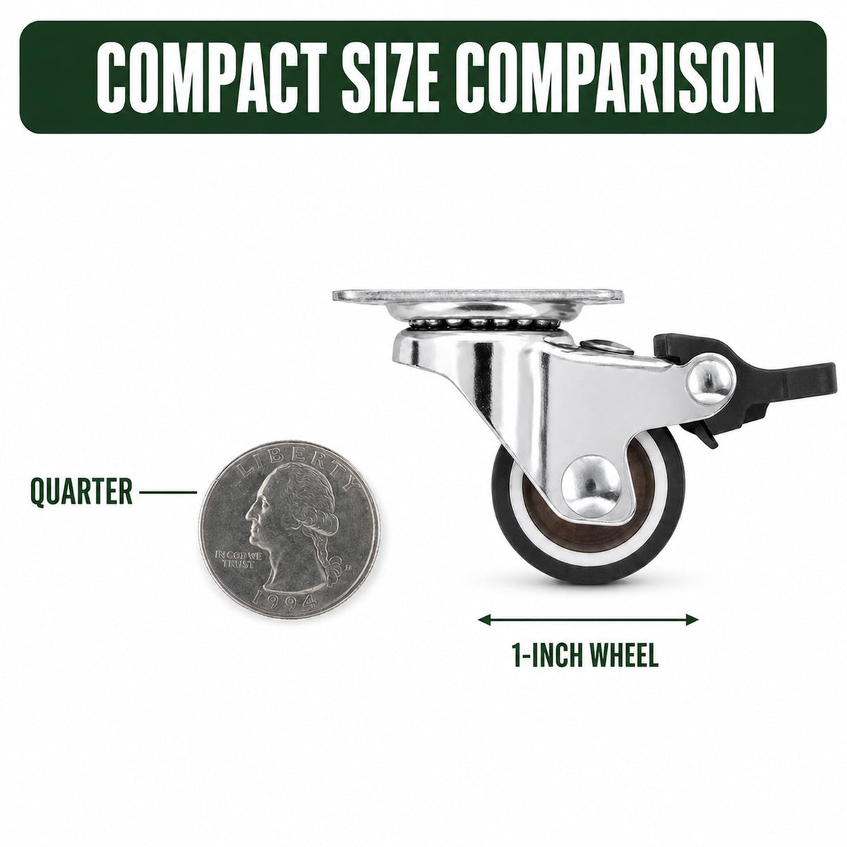 1 Inch Caster Wheels Set of 4 G7929