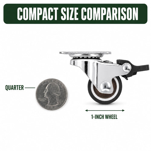 1 Inch Caster Wheels Set of 4 G7929