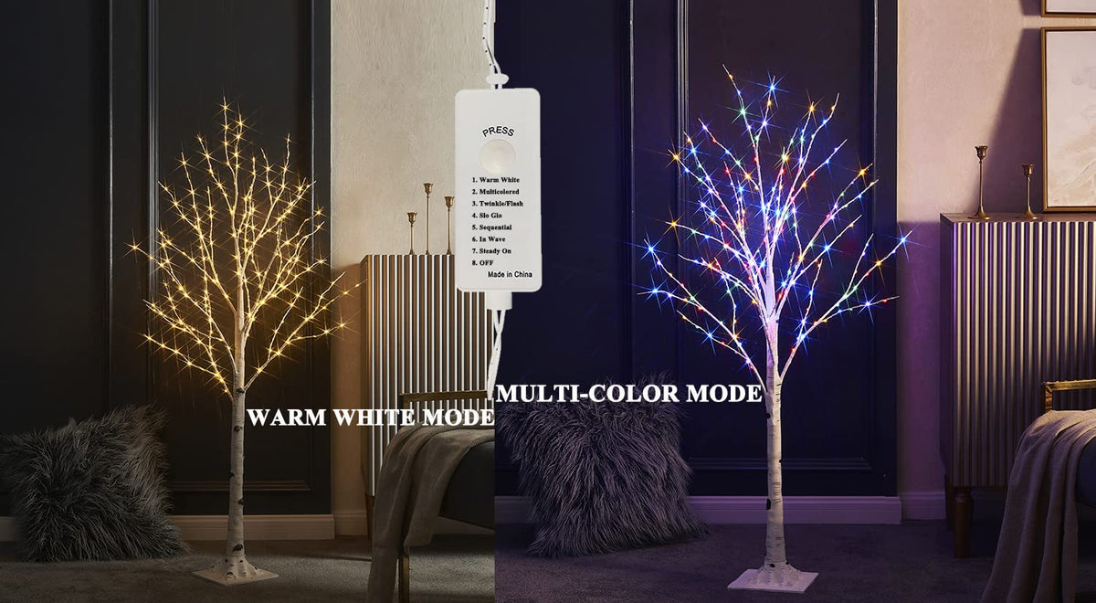 4FT Lighted Twig Birch Tree with 200 LED Lights P3274