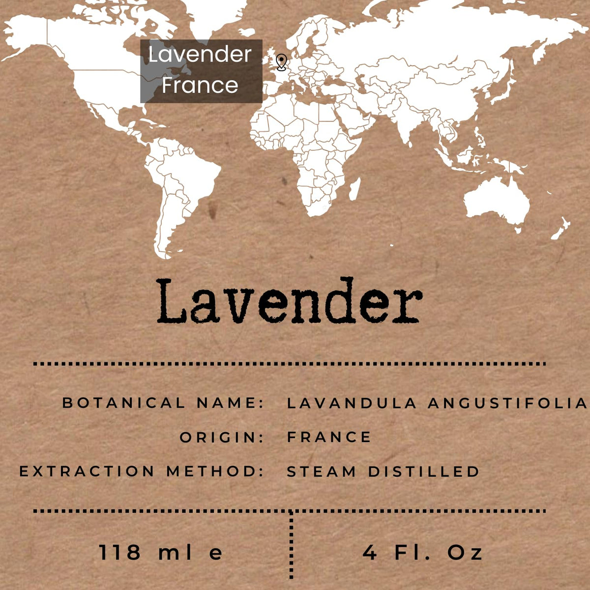 Lavender Essential Oil 4 Fl Oz with Glass Dropper N455