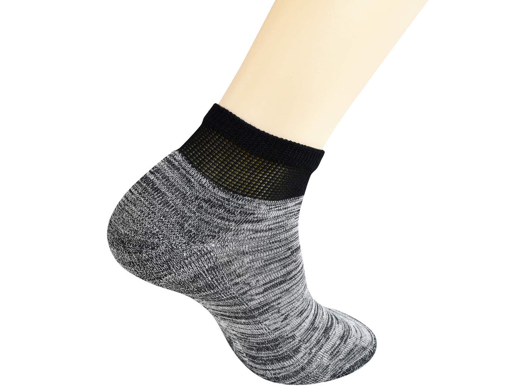 Men's 5 Pairs Low Cut Diabetic Socks with Cushion Sole and Seamless Toe E13140