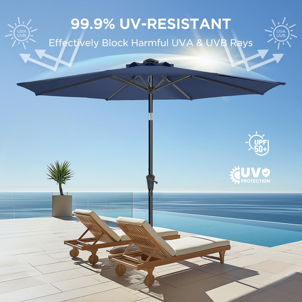 9FT Outdoor Patio Umbrella Navy Blue N22166