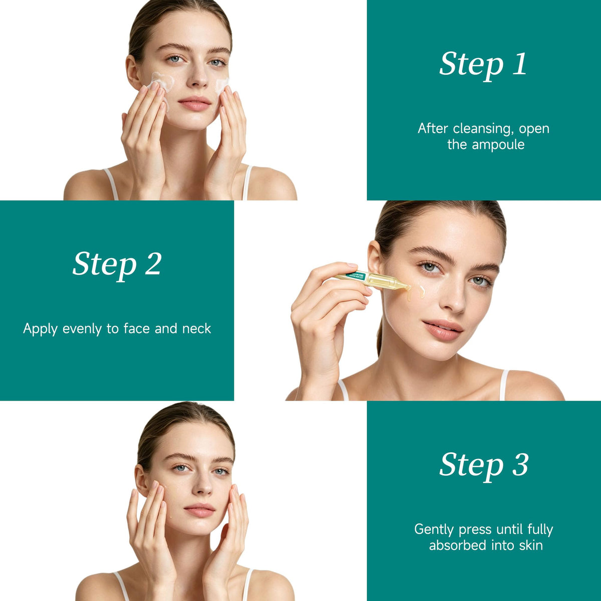 Anti-Aging Face Oil Serum Ampoules with Squalane, Camellia, Jojoba & Meadowfoam Seed Oil, 1ml x 30 I940679