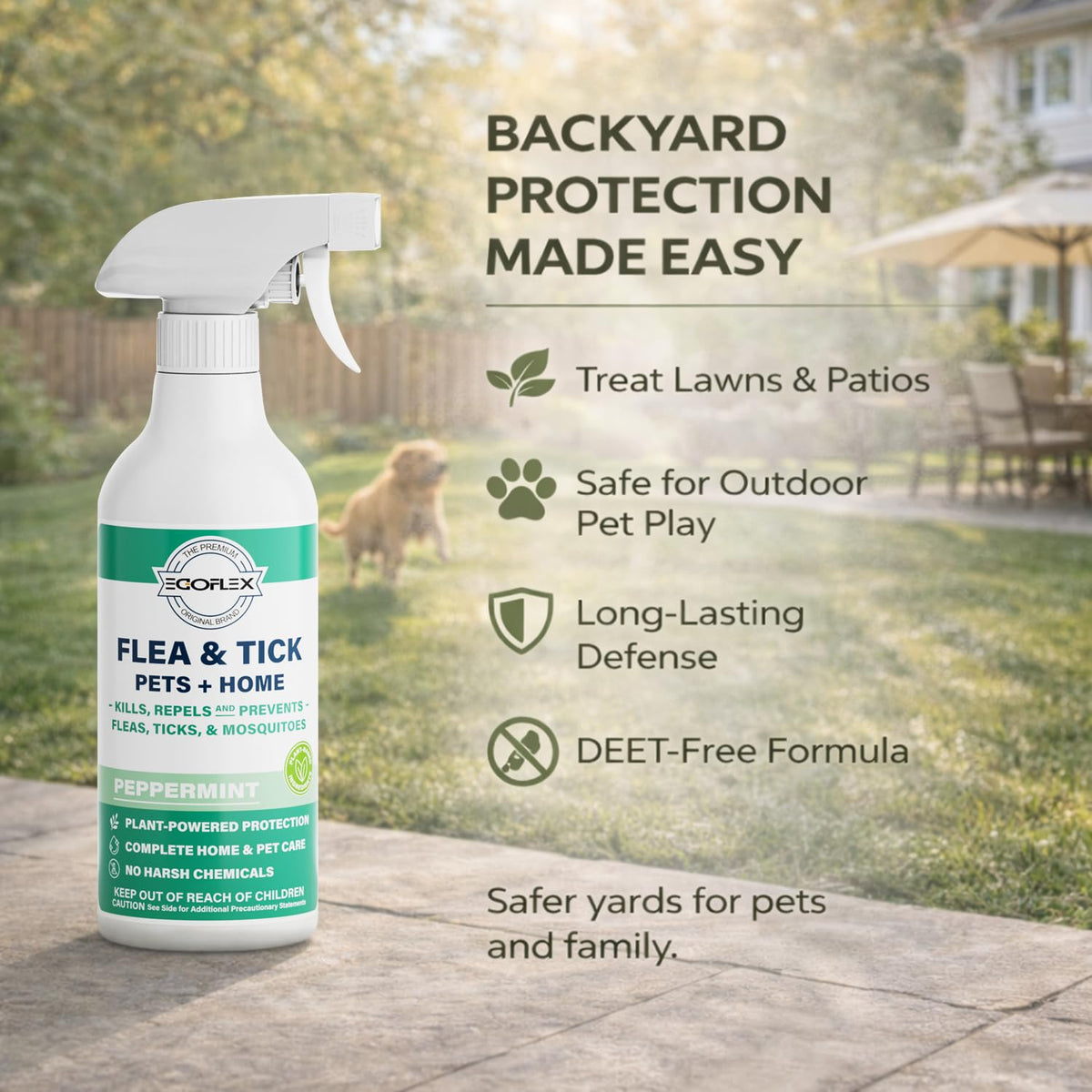 Plant-Based Flea Spray with Peppermint Scent 16oz W40996
