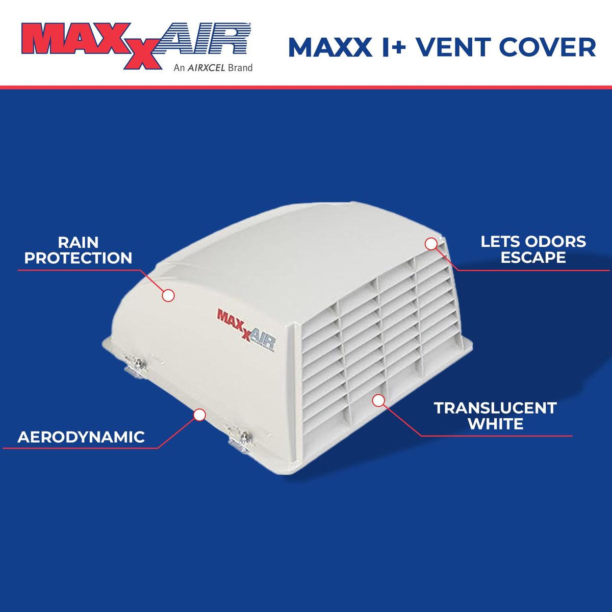 White RV Roof Vent Cover G1173