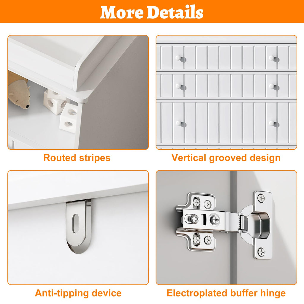 White 4 Drawer Changing Table Dresser N425947