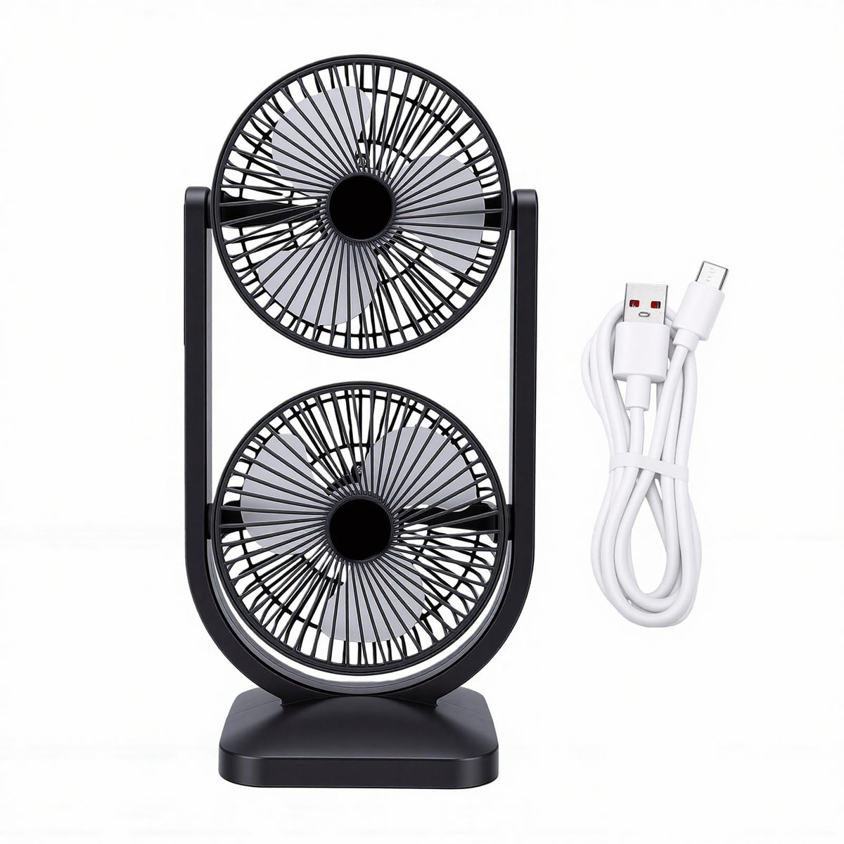 Portable USB Rechargeable 2 in 1 Dual Head Desk Fan Y597
