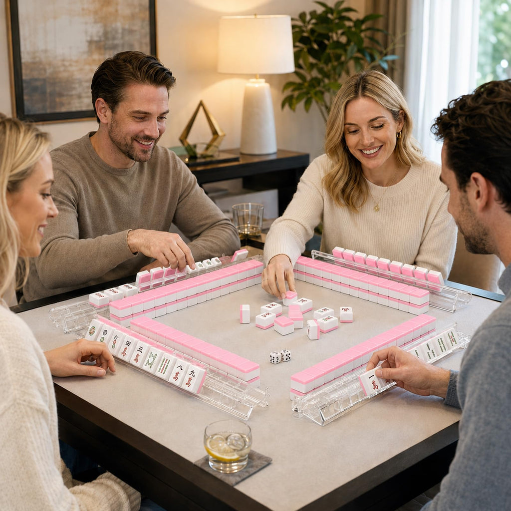 Clear Mahjong Racks with Pushers 4-Pack V14927