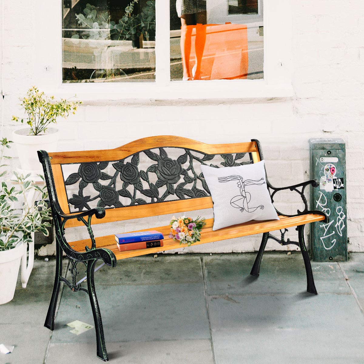 50 Inch Hardwood Frame Patio Bench X16588