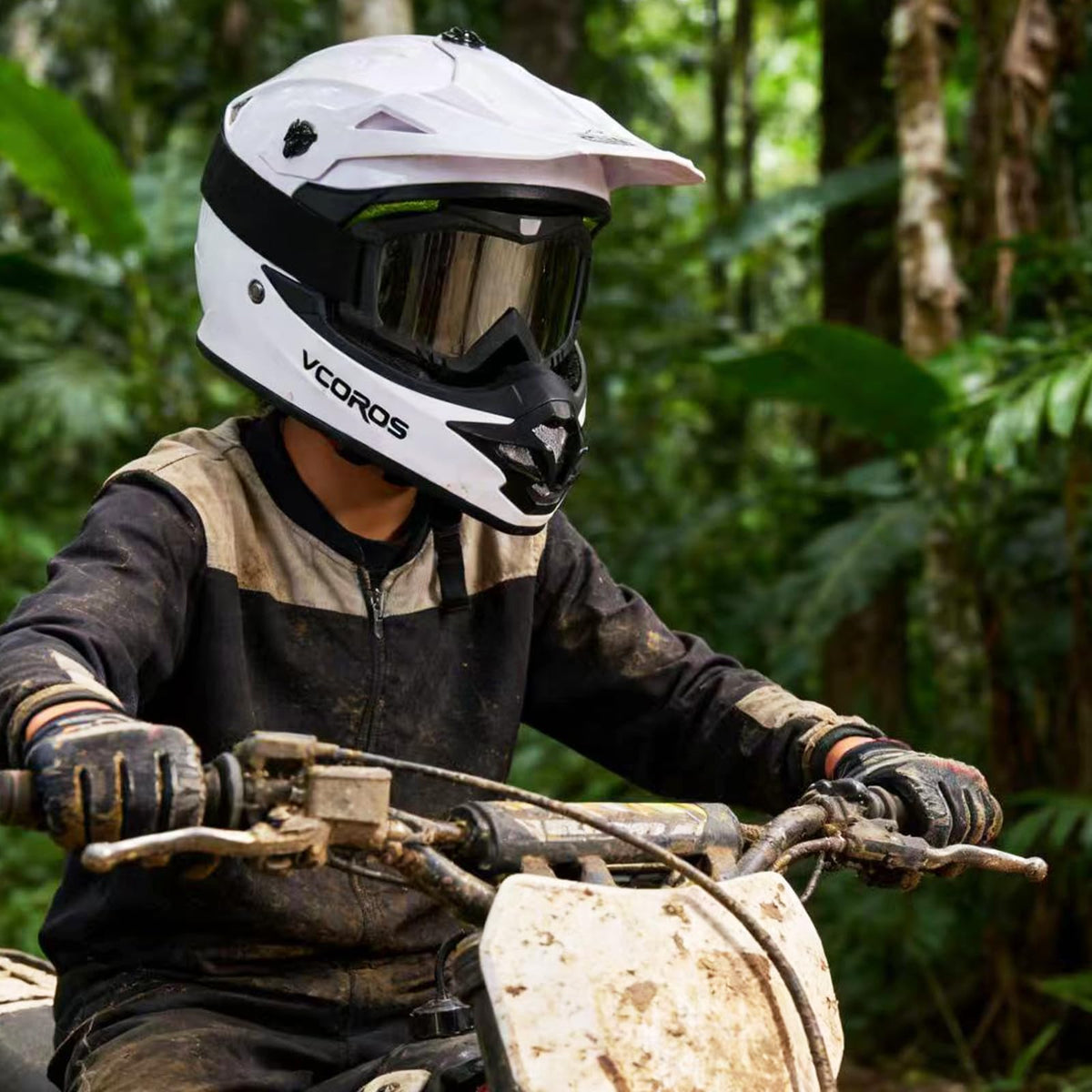 Kids Dirt Bike Helmet Set with Goggles Gloves T450
