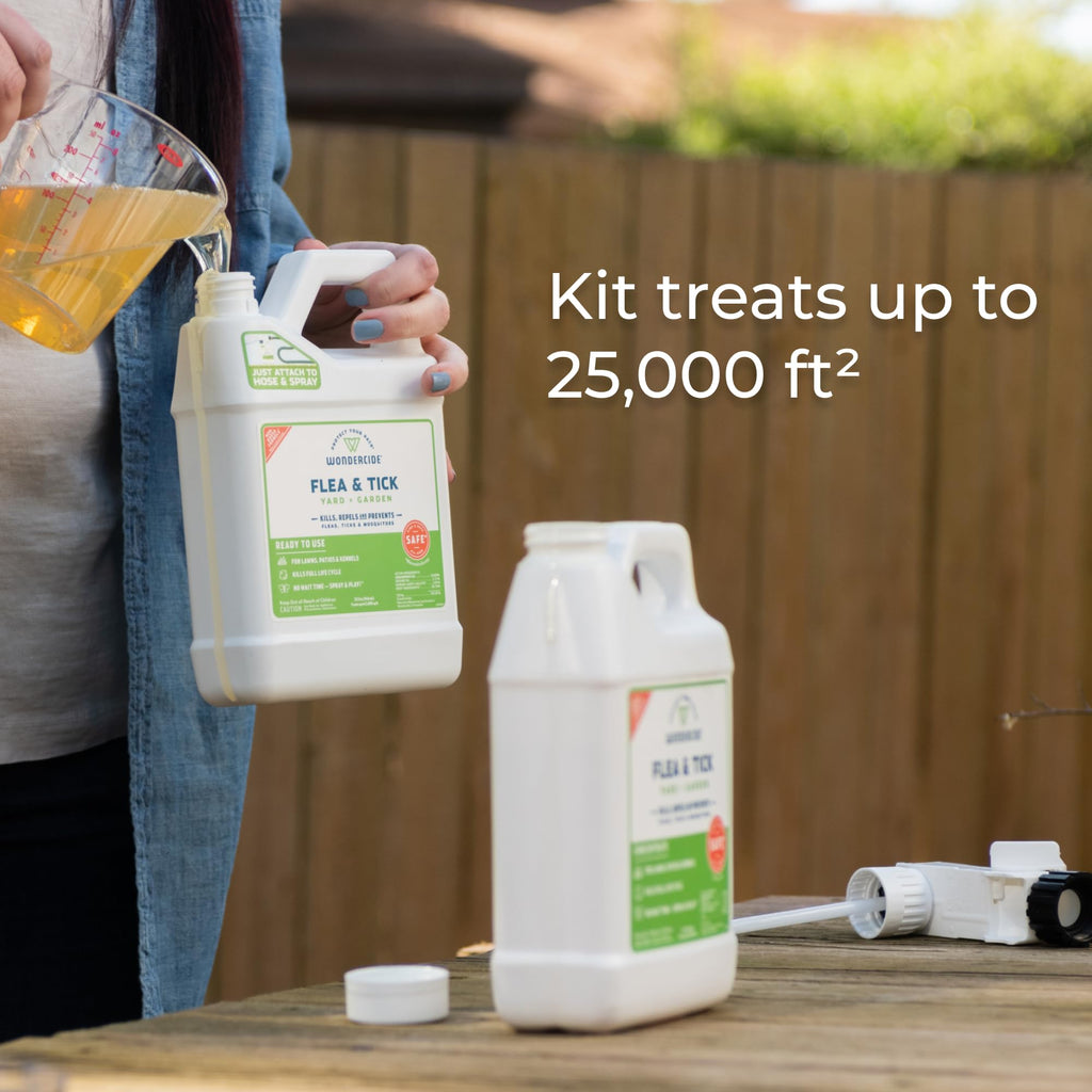 Flea, Tick, and Mosquito Yard Spray Refill Starter Kit 32 oz Ready to Use and 16 oz Concentrate U126