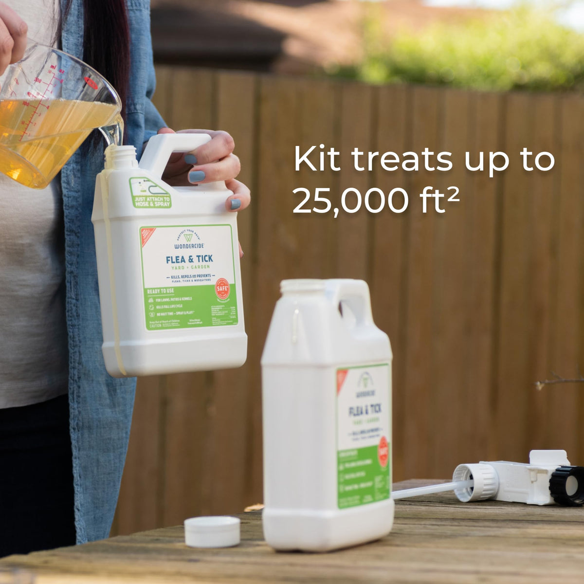 Flea, Tick, and Mosquito Yard Spray Refill Starter Kit 32 oz Ready to Use and 16 oz Concentrate U126