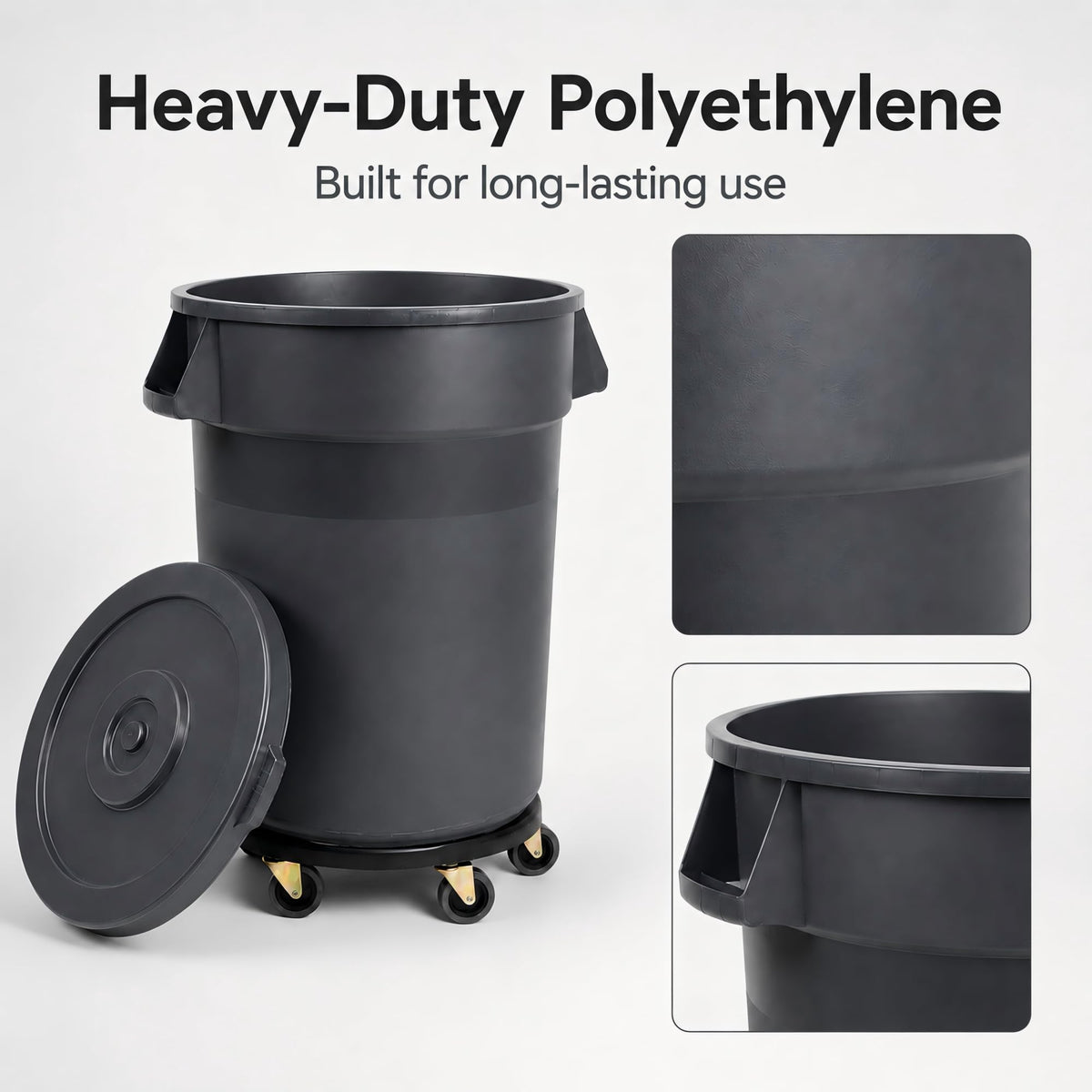 32 Gallon Trash Can with Wheels and Lid, 2 Pack J908