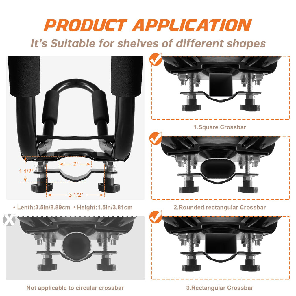 2 Pair J-Bar Kayak Roof Rack with 4 Ropes M3786