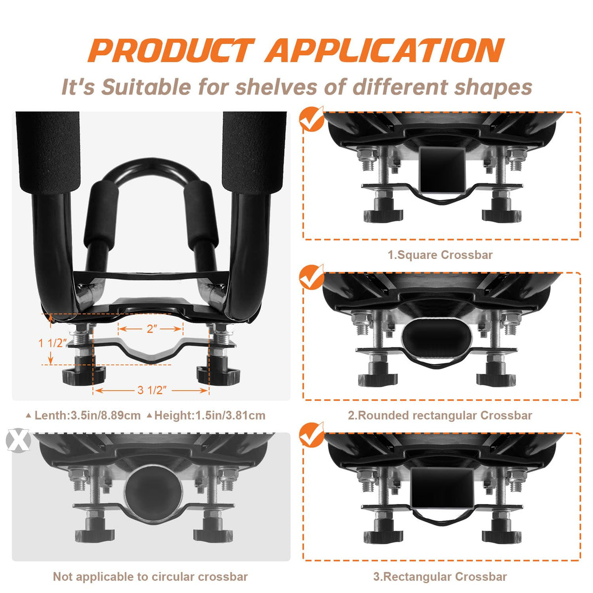 2 Pair J-Bar Kayak Roof Rack with 4 Ropes M3786