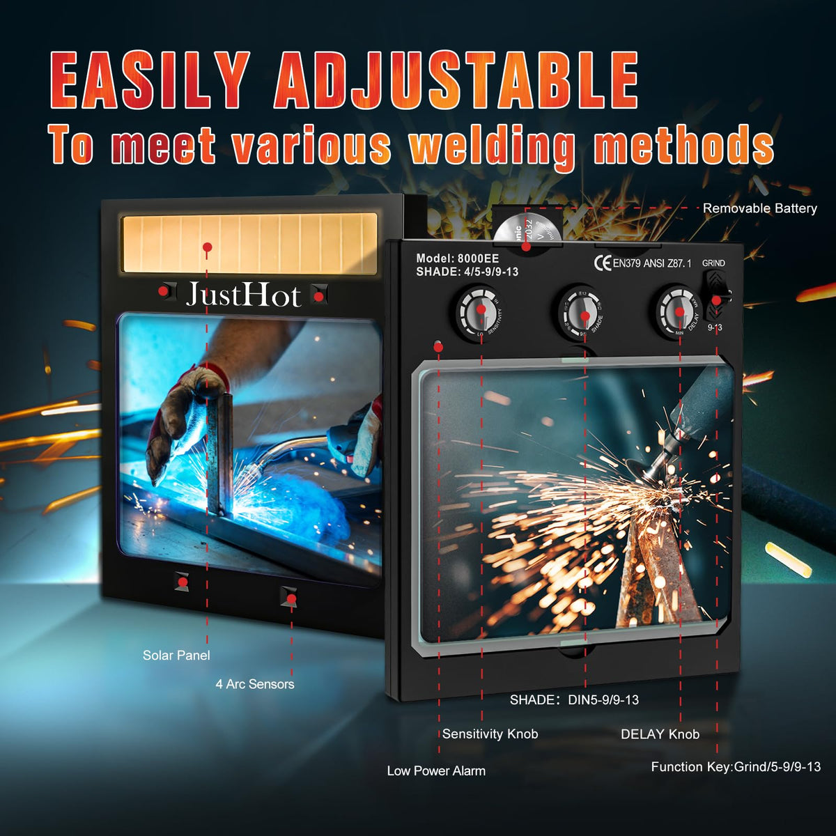 Auto Darkening True Color Welding Lens E959
