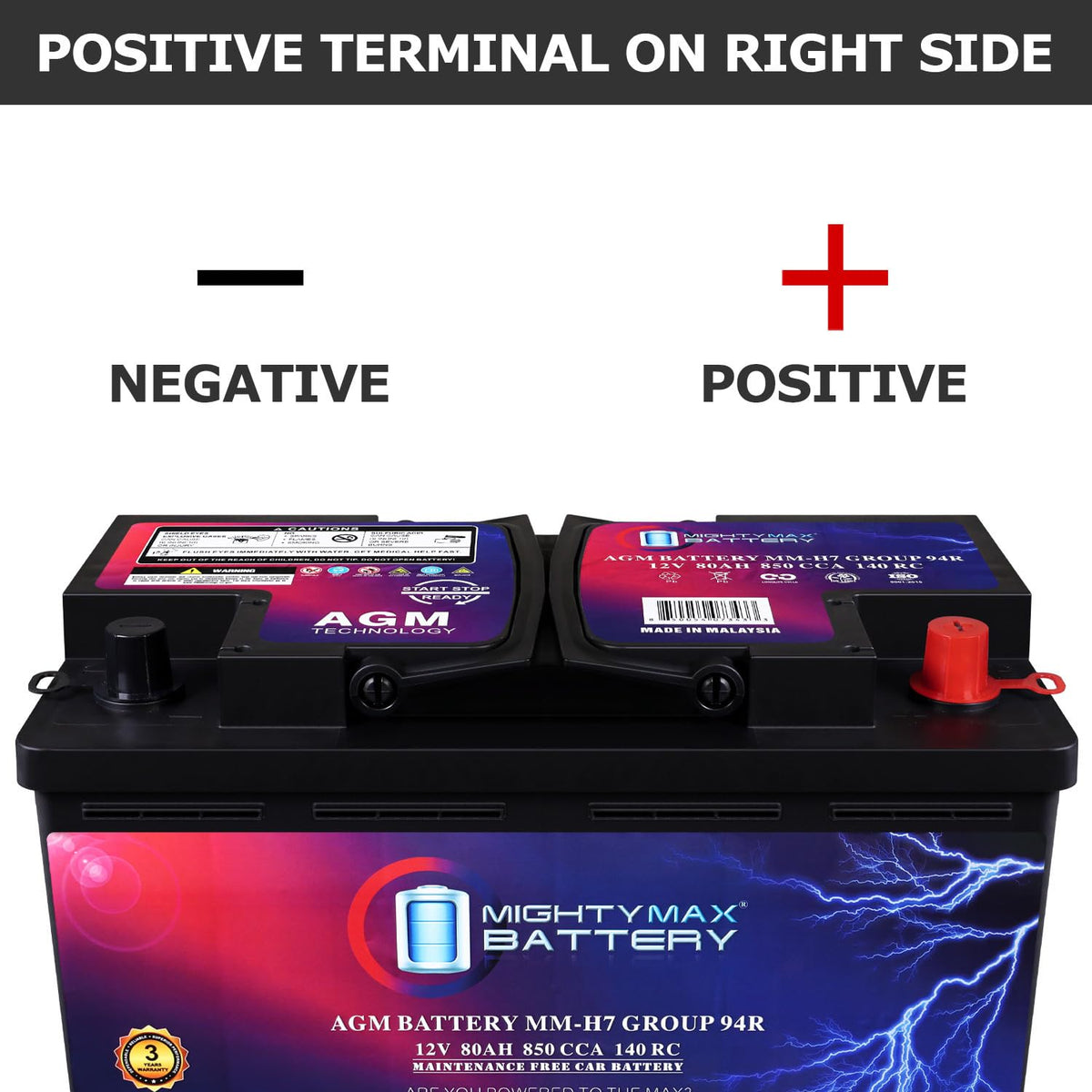 12V 80AH 850 CCA Replacement Battery C9004