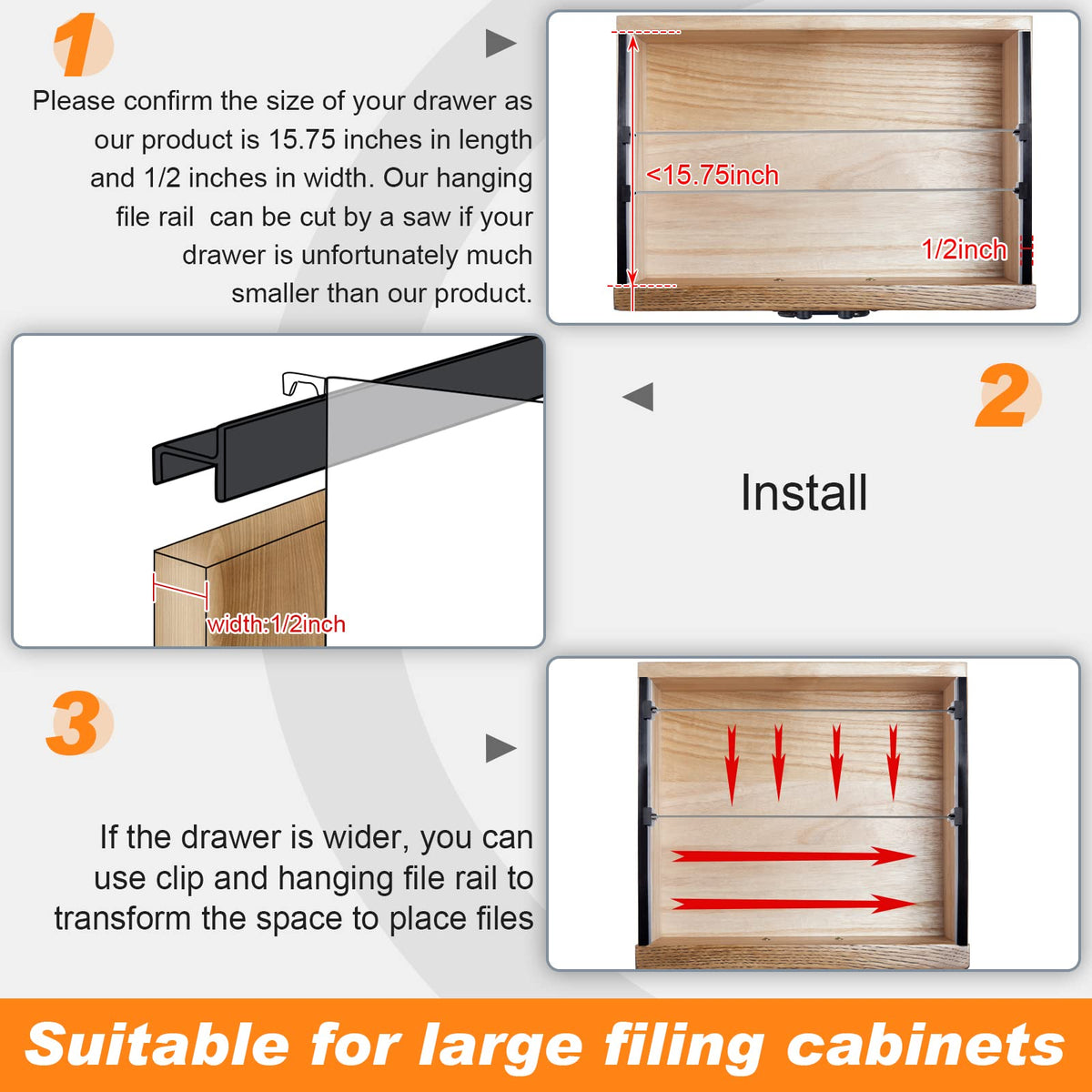 14 Pcs File Cabinet Rails Set I6392