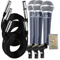 Cardioid Dynamic Handheld Microphones 3-Pack with Clips & XLR Cables I744858
