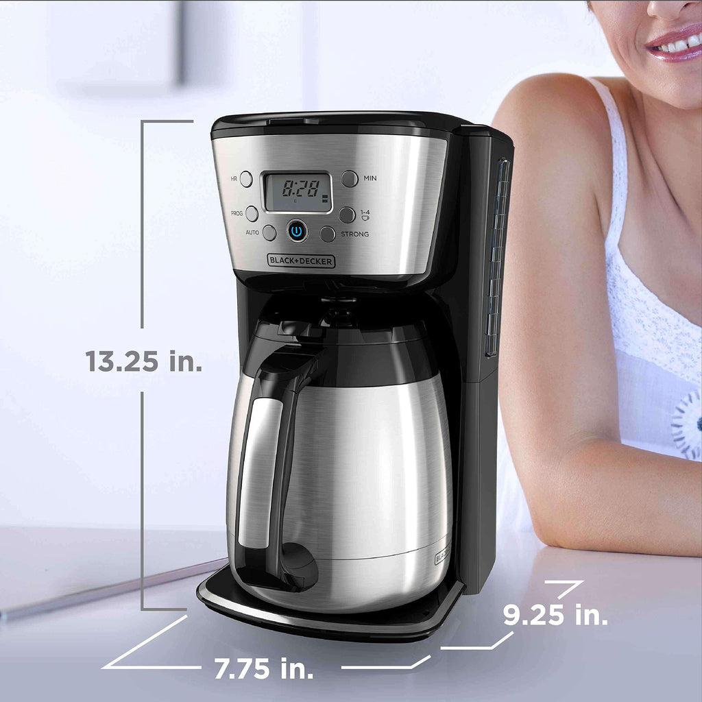 Black and Silver 12 Cup Programmable Thermal Coffee Maker K3459