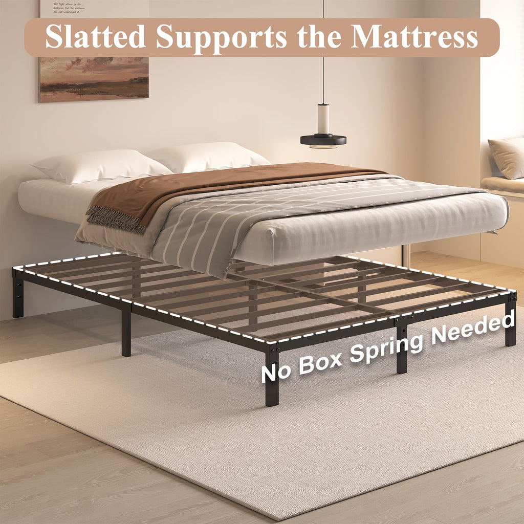 Queen Size Bed Frame No Box Spring Needed J6781